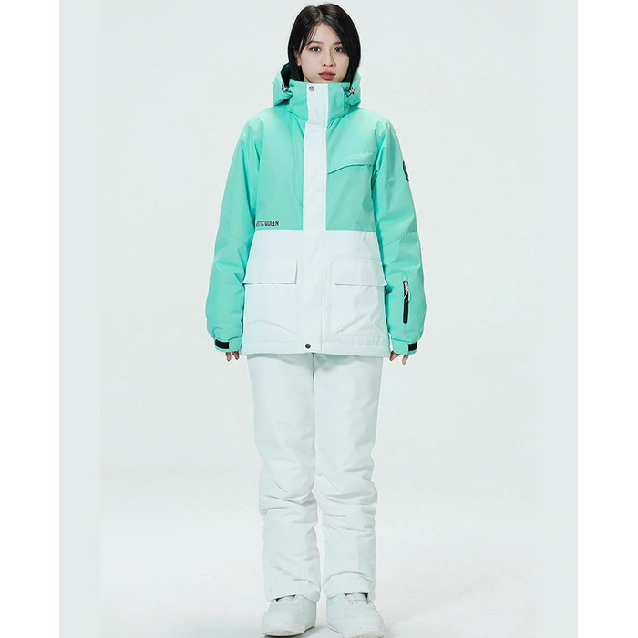 WOWULOVELY Комплект зимовий для сноуборду та гірськолижного спорту (жіночий) - водонепроникний, вітронепроникний, білий XL