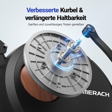 Велотренажер MERACH Liegeergometer для дому з 8 рівнями регулювання опору, Bluetooth, LCD-дисплеєм, датчиками пульсу та регульованою спинкою, чорний