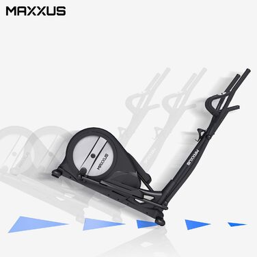 Еліптичний тренажер MAXXUS CX 3.0 - 26 кг, 12 програм, 16 рівнів навантаження, магнітна система гальмування, до 135 кг, LCD, Bluetooth, підставка для планшета, датчики пульсу