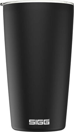 Термочашка SIGG Neso Pure Ceram чорна 0.4 л з кришкою Tritan, нержавіюча сталь 18/8, BPA-free, легка, придатна для миття в посудомийній машині