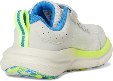 Дитячі кросівки Under Armour Assert 10 для хлопчиків, Pre School, чорно-білі, розмір 10.5 Toddler (110 Summit White High Vis Gelb Blau Atlantis)