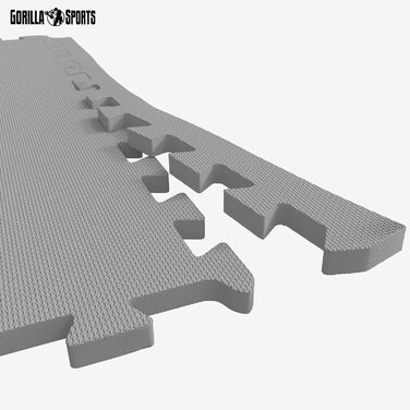 GORILLA SPORTS захисні мати EVA, 6 шт, 60x60x1,2 см, антиковзкі, для фітнесу, підлоги, спортзалу, басейну, з крайками, вибір кольору