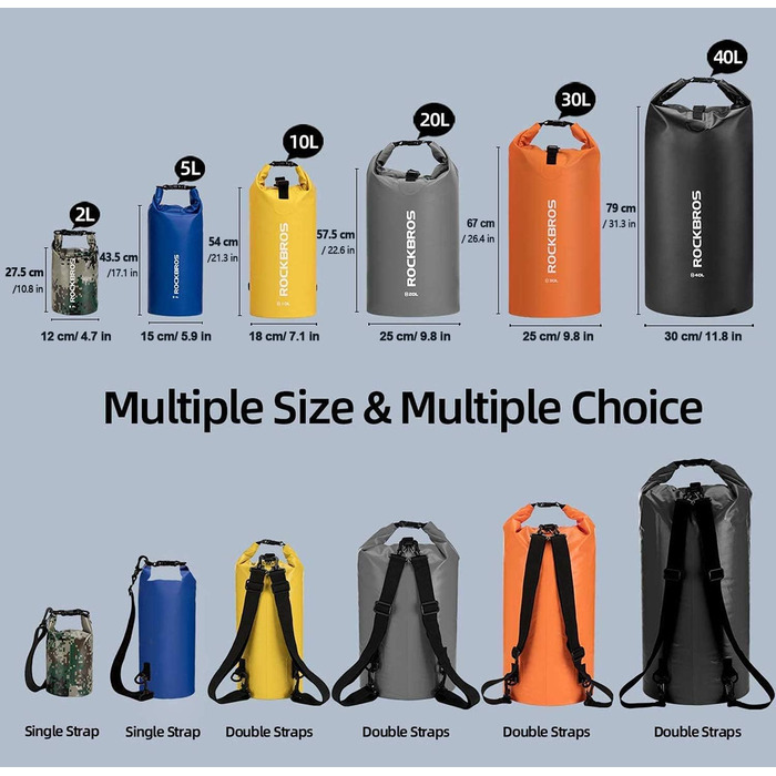 Водонепроникний мішок ROCKBROS Dry Bag для водного спорту, пляжу, плавання, каякінгу, рафтингу, вітрильного спорту (20 л, камуфляж)