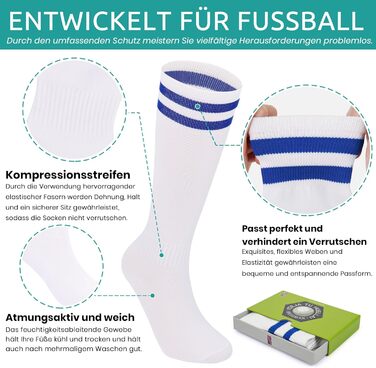 Дитячі футбольні бутси JABASIC для гри на твердих поверхнях, розмір 28 EU, біло-блакитні, з футболковими шкарпетками