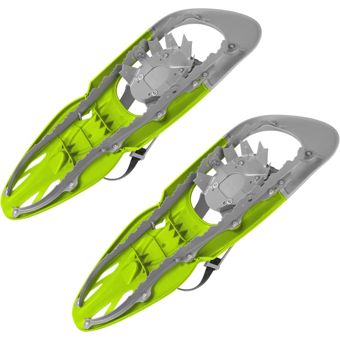 Снігоступи Alpidex з палицями 25 або 29 дюймів, швидка фіксація, підійдуть для розміру ноги 38-46, вага до 140 кг, з підйомником, сумкою, телескопічні палиці, лайм