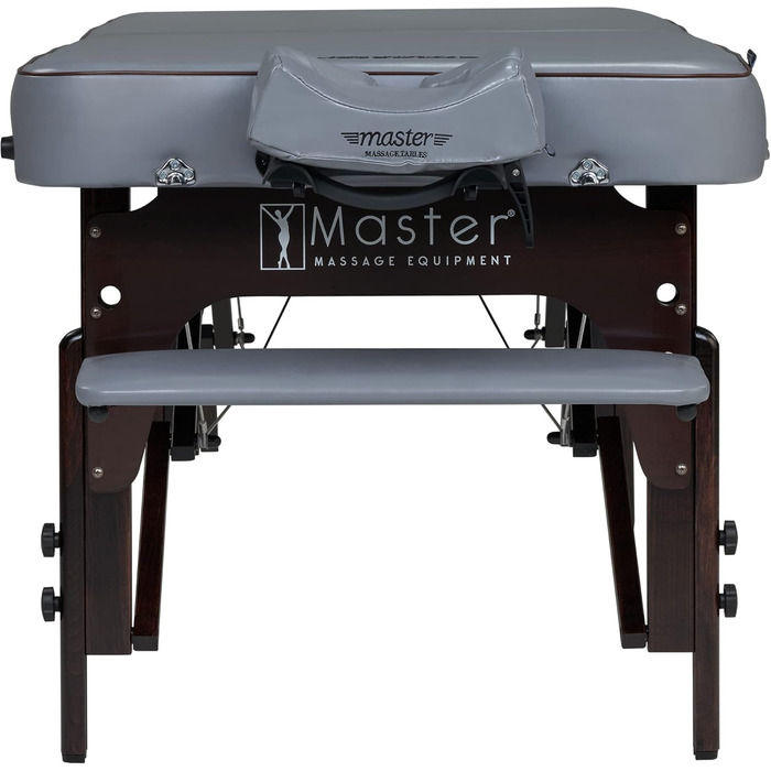 Складний масажний стіл Master Massage Montour 76 см з реїкі-панелями, косметологічна та терапевтична кушетка з дерева з напівваликом, портативна масажна ліжко