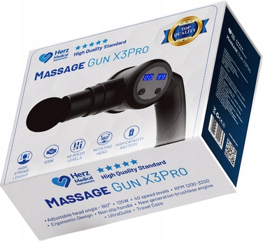 Перкусійний масажер Herz Medical Instruments X3PRO 125 Вт, акумуляторний