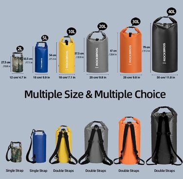 Водонепроникний мішок ROCKBROS Dry Bag для водного спорту, пляжу, плавання, каякінгу, рафтингу, вітрильного спорту (20 л, камуфляж)