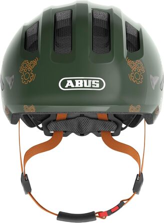 Дитячий велосипедний шолом ABUS Smiley 3.0, зелений, розмір S (45-50 см), з глибокою посадкою, безпечний для дівчат і хлопців, дизайн для дітей, підходить для зачіски з хвостиком