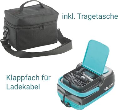 GLORY BOARDS® Storm - електричний насос для SUP з акумулятором, 20 PSI, 4 дошки, LED-ліхтар, USB-зарядка, 6 адаптерів