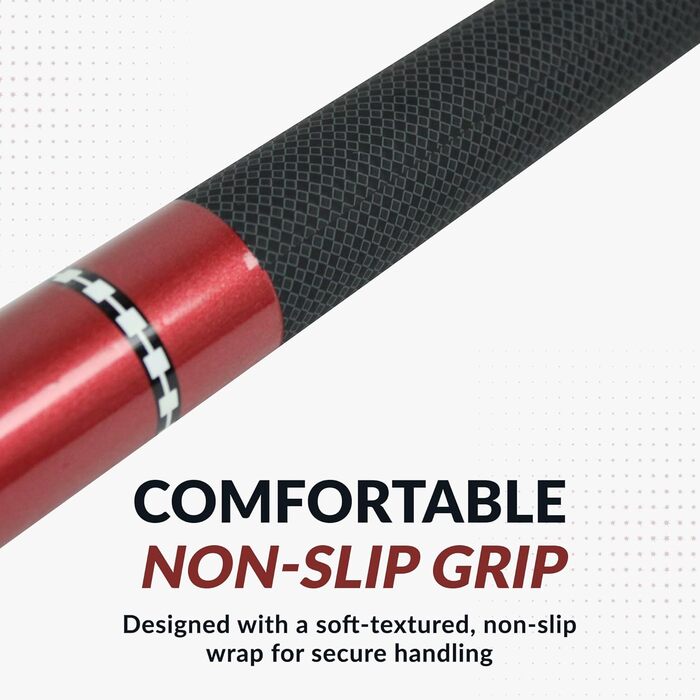 Чергова палиця Hathaway Conquest Queue з фібергласу, 147 см, червона