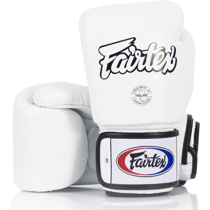Боксерські рукавички Fairtex BGV1 16 oz для Муай-Тай, MMA, тренувань та спарингів, легкі, амортизуючі, для чоловіків, жінок і дітей, білі