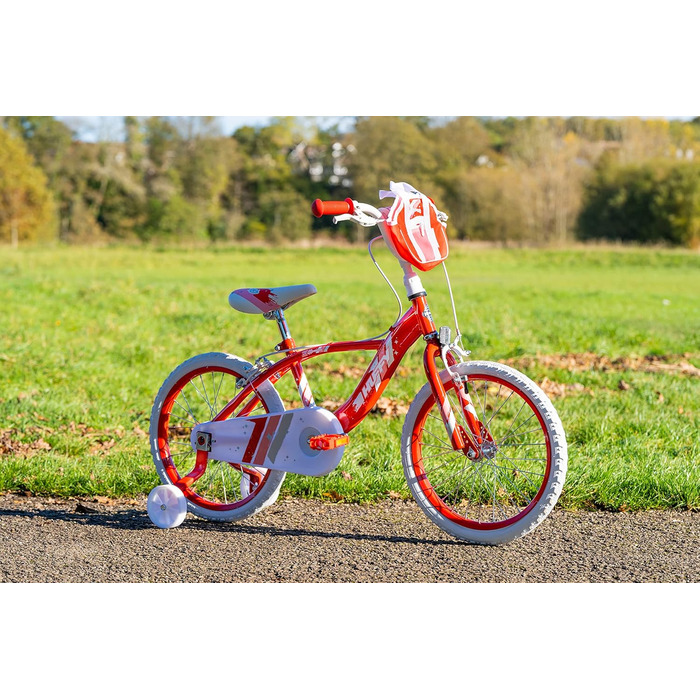 Дитячий велосипед Huffy Glimmer 18 дюймів червоний для дівчаток 6-8 років, легка швидка збірка, зі стабілізаторами