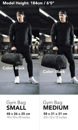 Спортивна та туристична сумка Fitgriff® для жінок та чоловіків з відділенням для взуття та мокрих речей - ідеальна для спорту, фітнесу та подорожей. Об'єм: 48 x 26 x 25 см (маленька)