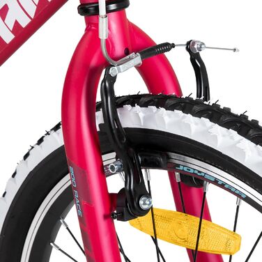 JOYSTAR Lubbock 20/24 дюймове дитяче гірське велосипед для хлопчиків та дівчаток 7-12 років (1/7 швидкостей), білобокові покришки, червоний колір