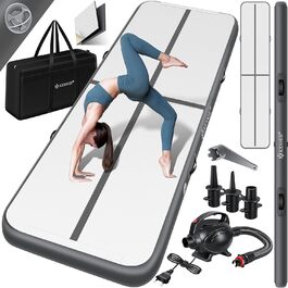 Надувний гімнастичний мат KESSER Airtrack 2м/3м/4м/5м/6м з електричною помпою та сумкою, фітнес, йога, тренування