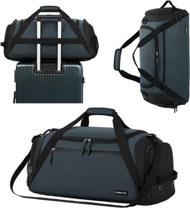 Спортивна сумка FIORETTO 35L з відділенням для взуття та мокрих речей, водонепроникна, для тренувань, спортзалу, подорожей, плавання, сауни, футболу (зелена)