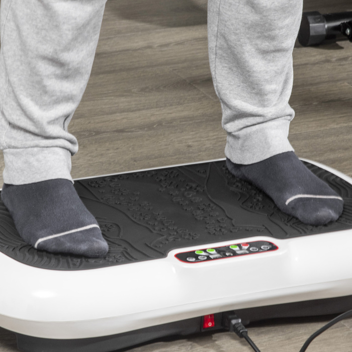Тренажер HOMCOM Vibration Plate з 2 фітнес-гумками, 99 рівнями вібрації до 120 кг, для ефективного тренування всього тіла 200 Вт