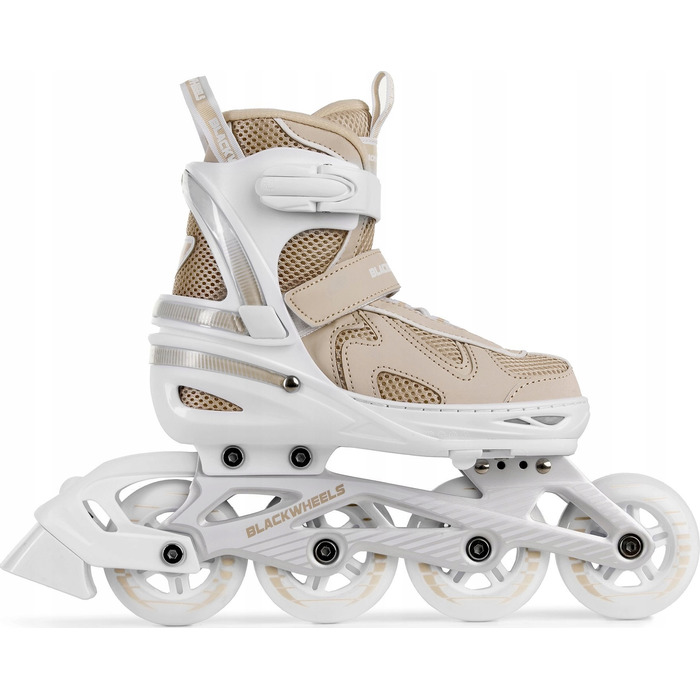 Роликові ковзани Blackwheels Flex Pro, регульовані, бежеві, розмір 34-37, колеса 80 мм, підшипники ABEC-7