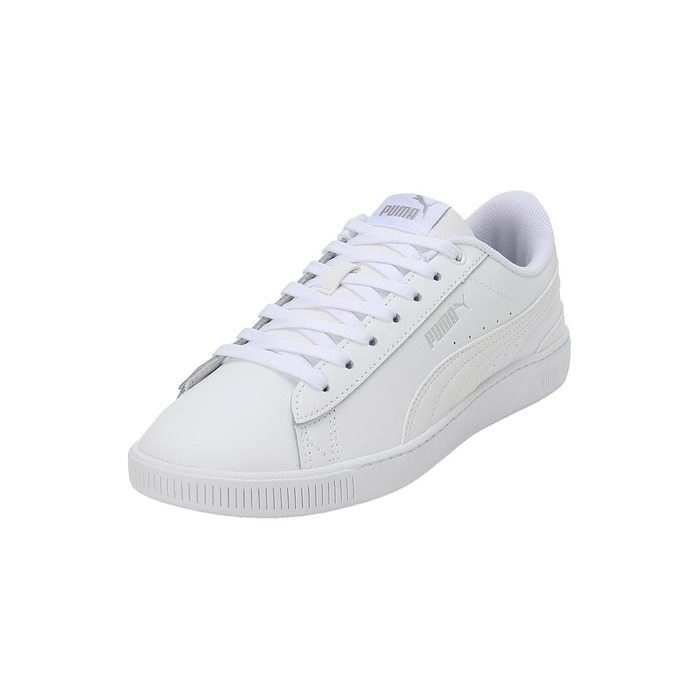 Жіночі шкіряні кросівки PUMA Vikky V3 Lthr, білі з сріблястими деталями, розмір 39 EU
