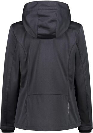 Жіноча куртка-софтшелл CMP з капюшоном та блискавкою, вітрозахисна Windstopper, синя (розмір M, Titan Mel.-Glanz)