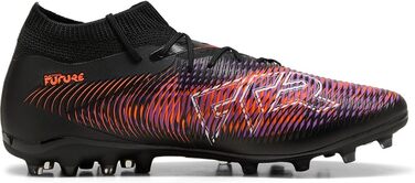 Футбольні бутси PUMA Future 8 Match Mg - чорно-білі з червоним світінням, 42 EU
