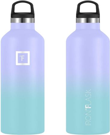 Термос IRON °FLASK 950 мл з трубочкою, вакуумна пляшка з нержавіючої сталі для води, гарячого й холодного, подвійні стінки, 3 кришки, Cotton Candy