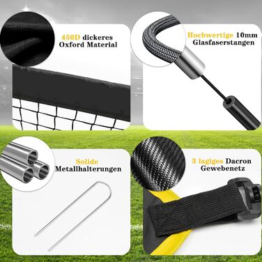 Дитячі ворота для футболу, 2-в-1 Pop-Up ворота, складані, для саду, на вулицю, з чохлом, 120x90 см, чорний