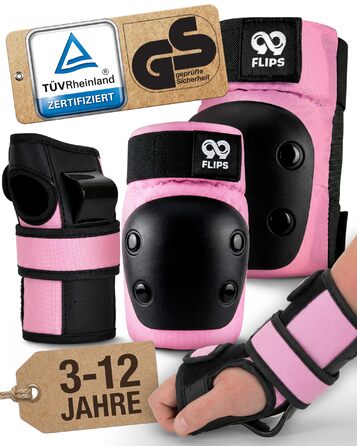 Захист для колін та ліктів 99FLIPS для дітей (3-12 років), рожевий - комплект для роликів, скейтборду, самокату (XS/S/M)