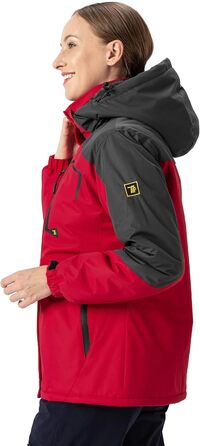 Жіноча куртка: флісова, зимова, водонепроникна, дихаюча, тепла, вітрозахисна, софтшел з капюшоном (S, червона)