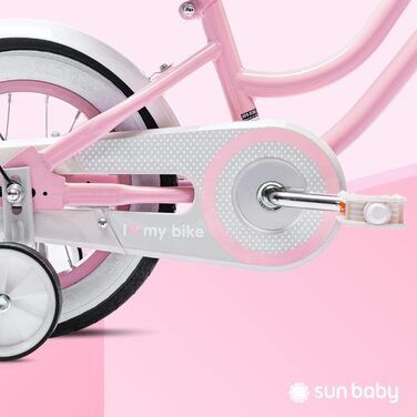 Дитячий велосипед Sun Baby Heart Bike для дівчаток 12/14/16 дюймів, знімна штанга, для дітей 2-6 років