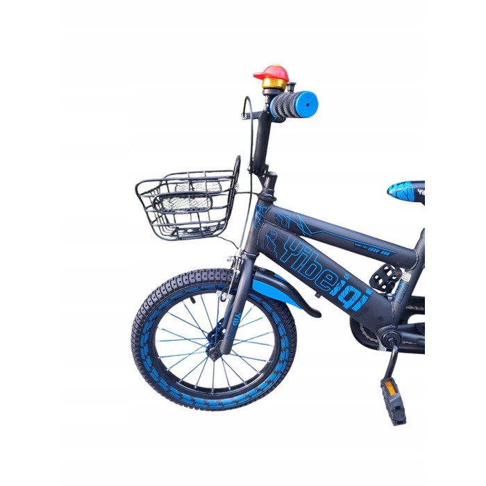 Дитячий велосипед 16 дюймів для хлопчика з кошиком, синій