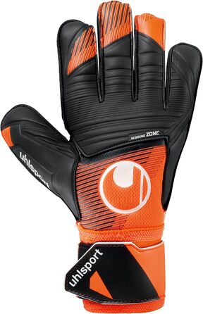 Воротарські рукавички Uhlsport Soft Resist+ для юніорів, унісекс, розмір 9, флуо-оранжеві/чорні/білі, для футболу