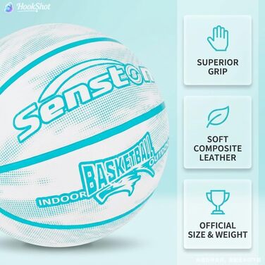 Баскетбольний м'яч Senston, розмір 7, фіолетовий. З набором для накачування. Антиковзаюча поверхня, відмінне зчеплення. Для гри на вулиці.