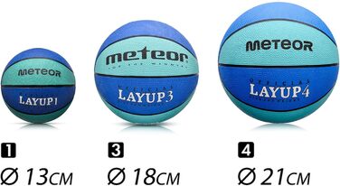 Дитячий баскетбольний м'яч Meteor Layup Kinder Mini #4 (4-8 років) - синій, жовтий, зелений