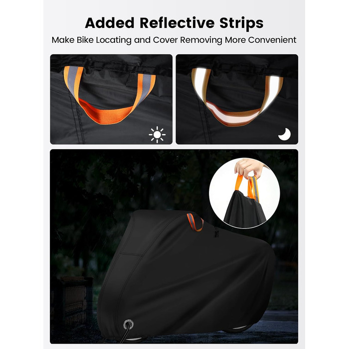 Водонепроникний намет для велосипедів Ohuhu на 2 велосипеди, 200 x 110 x 90 см, захист від пилу, дощу, УФ-променів, з отворами для замка та сумкою