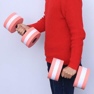 Гідрогантелі LIOOBO з петлеподібним руків'ям для аквафітнесу, аквагімнастики та акваджогінгу (2 шт., рожеві)