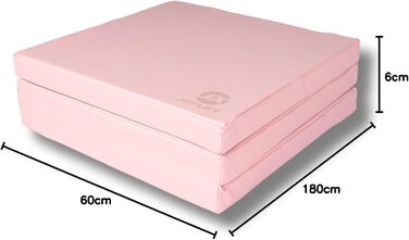 Складаний м'який гімнастичний мат 180x60x6 см, переносний, для фітнесу, йоги, дитячої кімнати, вироблено в Німеччині
