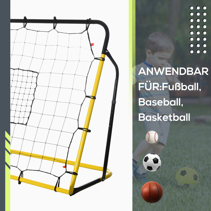 HOMCOM Kickback Football Rebounder Goal Rebound Wall 184x63x123см для футболу Баскетбол Бейсбол, жовтий чорний