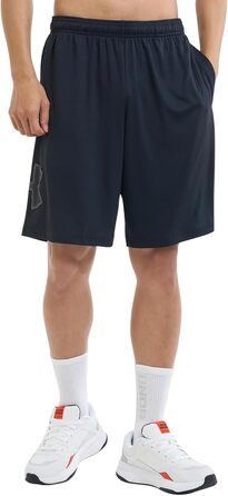 Чоловічі бігові шорти Under Armour Tech Graphic Short, чорні з графітовим принтом