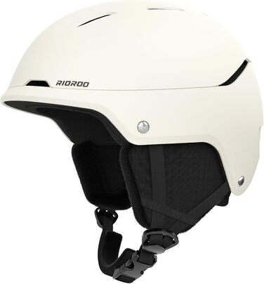 Шолом для сноуборду та лиж чоловічий/юнацький, регульований розмір, флусові навушники, система вентиляції, сумісний з маскою (Eggshell white, L)