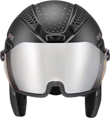 Лижний шолом uvex hlmt 600 visor з візором для жінок і чоловіків, регульований розмір 55-57 см, чорний матовий
