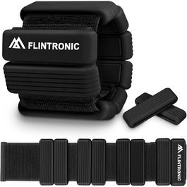 Комплект силіконових обважнювачів Flintronic для зап'ясть і щиколоток, 2 шт по 0,5 кг, чорні, для бігу, йоги, танців, фітнесу, чоловіків і жінок