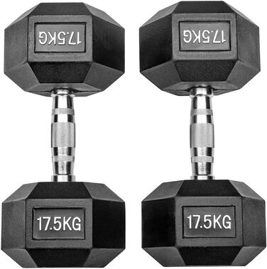Гумові гантелі Hexagon Studio 35 кг (2x17,5 кг), чорні