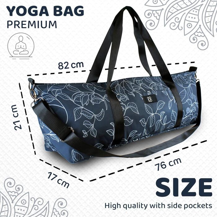 Сумка для йоги Doja Barcelona XXL - міцна та простора для килимка та аксесуарів. З ручками, плечовим ременем, кишенями. Ідеальна для йоги, жінок, повсякденного використання