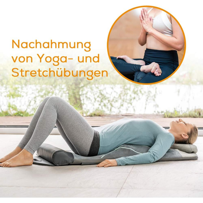 Масажна килимок Beurer MG 280 для йоги та розтяжки, для розслаблення м'язів, для шиї, плечей та спини, складний, сірий