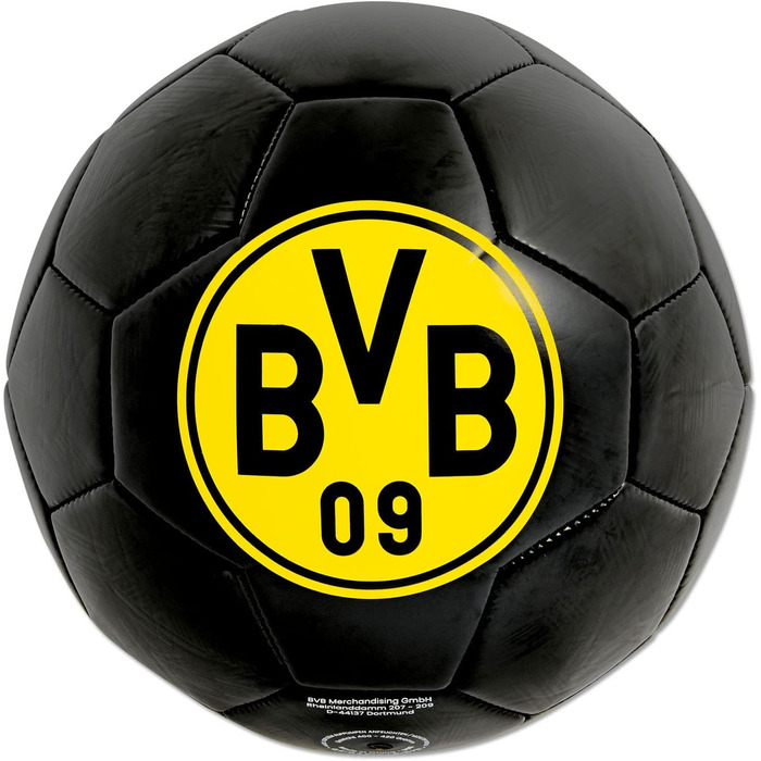 Футбольний м'яч Borussia Dortmund, чорний, розмір 5, унісекс