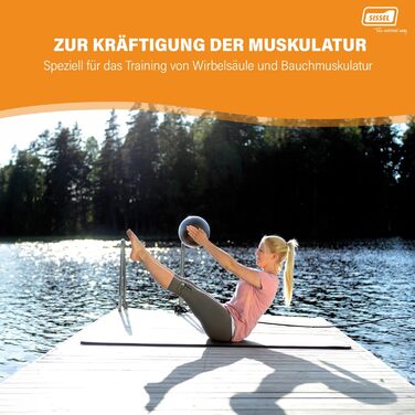 М'яч для пілатесу SISSEL Soft Ball 22 см, антрацит | Без фталату та латексу | Для розслаблення та зміцнення м'язів | Витримує до 155 кг | З інструкцією