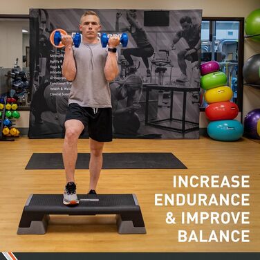 Платформа для степ-аеробіки Body Sport, сіро-чорна, тренажер для фітнесу та вправ