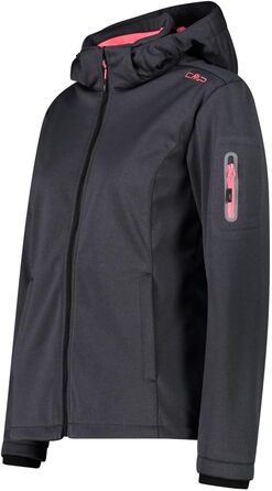 Жіноча куртка-софтшелл CMP з капюшоном та блискавкою, вітрозахисна Windstopper, синя (розмір M, Titan Mel.-Glanz)